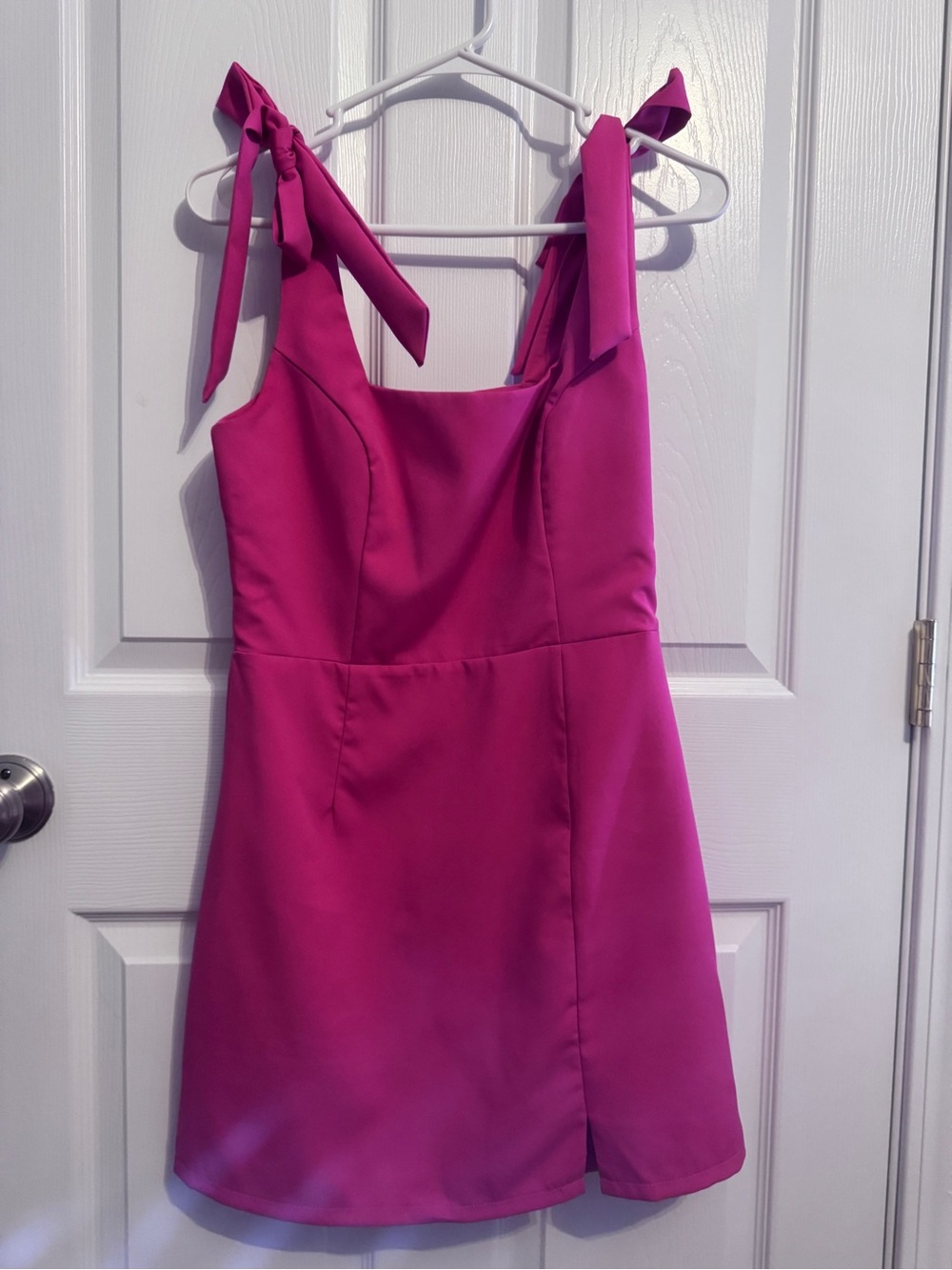 Lulu's Fuchsia Tie-Shoulder Mini Dress